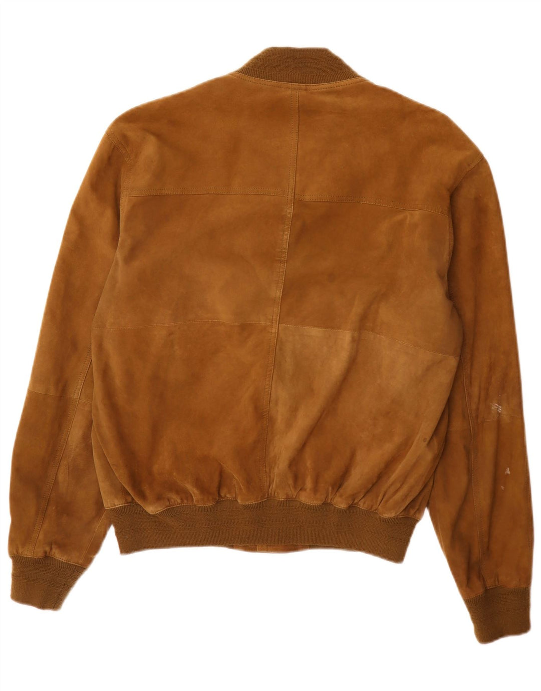 Vintage Mens Suede Bomber Jacket IT 52 XL Brown Leather