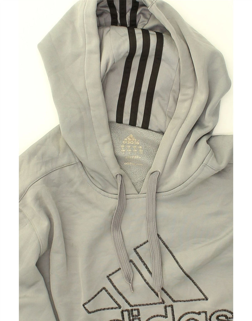 ADIDAS Mens Graphic Hoodie Jumper Medium Grey Polyester | Vintage Adidas | Thrift | Second-Hand Adidas | Used Clothing | Messina Hembry 