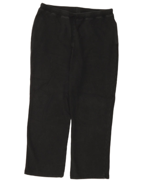 Marks & Spencer Womens Tracksuit Trousers UK 16 Large Black Cotton