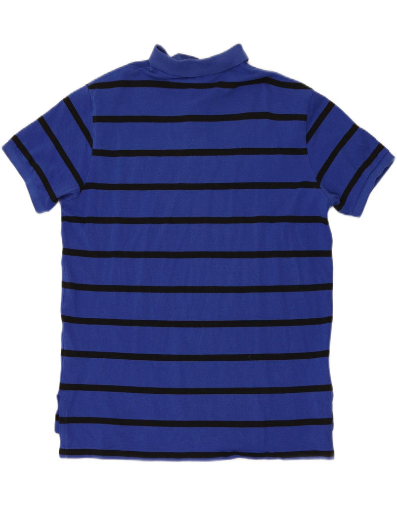 POLO RALPH LAUREN Mens Custom Fit Polo Shirt XL Blue Striped Cotton Vintage Polo Ralph Lauren and Second-Hand Polo Ralph Lauren from Messina Hembry 