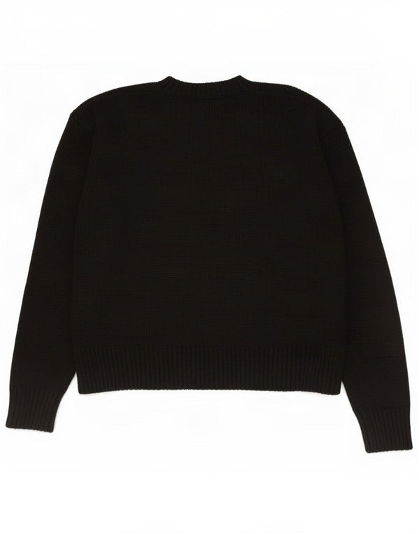 Zara Womens Oversized Crew Neck Jumper Sweater UK 10 Small Black Polyester