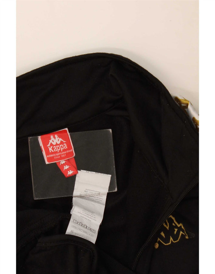 Kappa Mens Graphic Tracksuit Top Jacket Large Black Colourblock Polyester