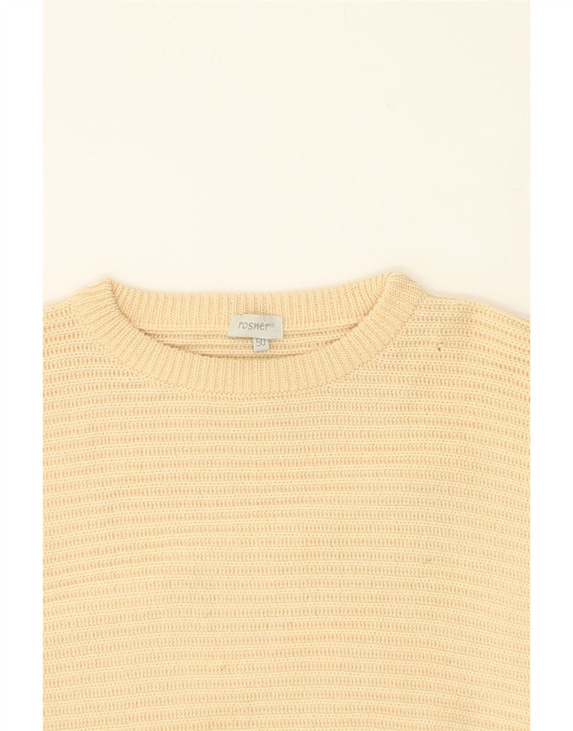 ROSNER Mens Crew Neck Jumper Sweater IT 50 Medium Beige Wool | Vintage Rosner | Thrift | Second-Hand Rosner | Used Clothing | Messina Hembry 