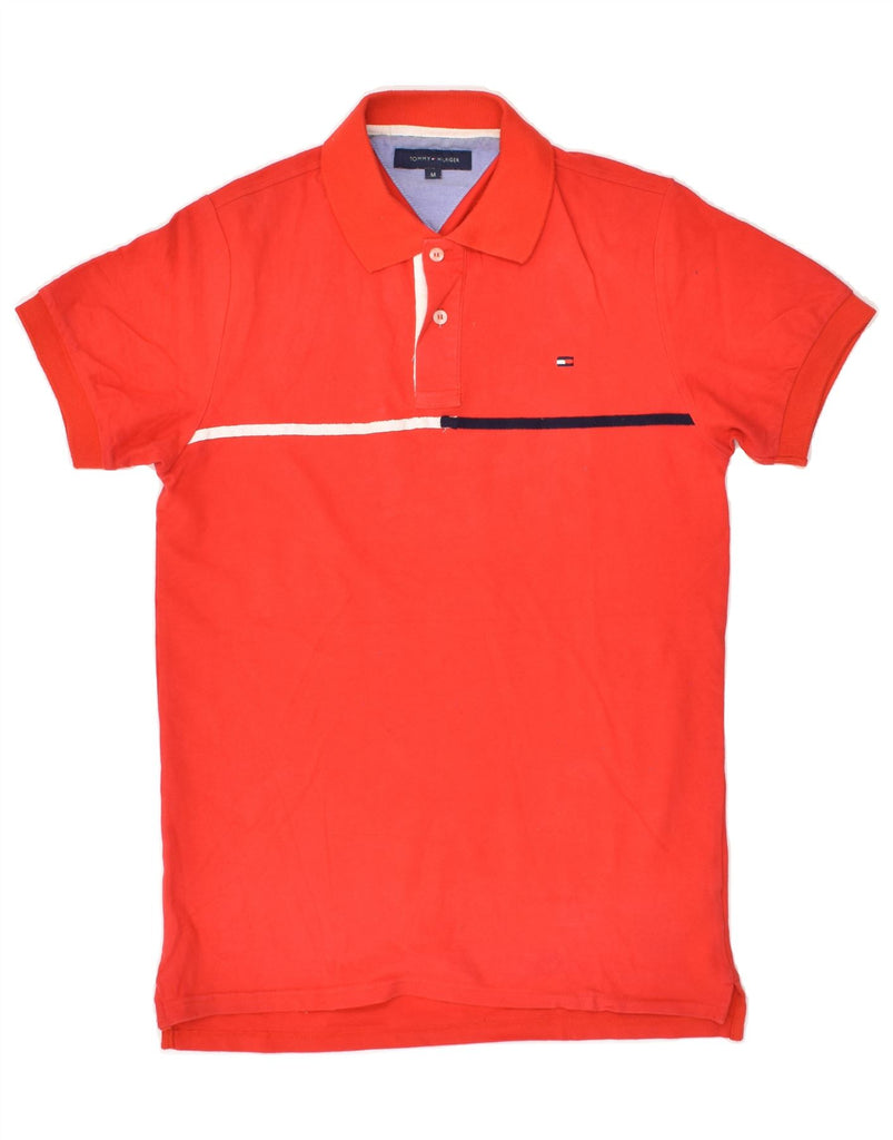 TOMMY HILFIGER Mens Polo Shirt Medium Red Cotton | Vintage Tommy Hilfiger | Thrift | Second-Hand Tommy Hilfiger | Used Clothing | Messina Hembry 