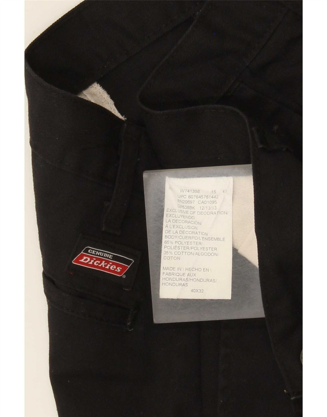 Dickies Mens Regular Chino Trousers W40 L32 Black Polyester
