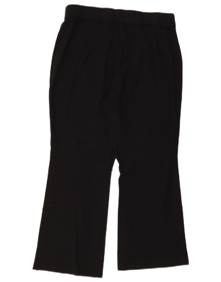 MARKS & SPENCER Womens Bootcut Cropped Trousers UK 16 Large W32 L25 Black