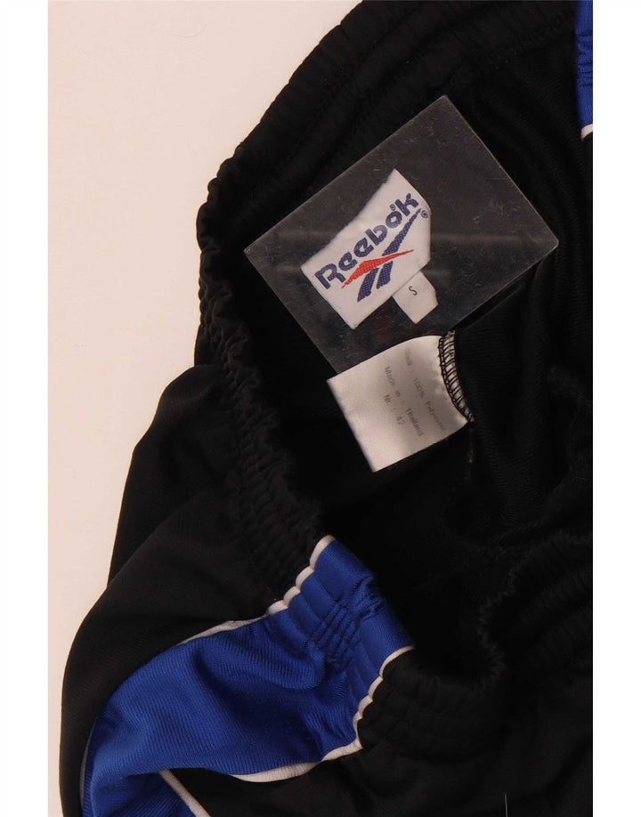 Reebok Mens Graphic Tracksuit Trousers Small Black Colourblock Polyester