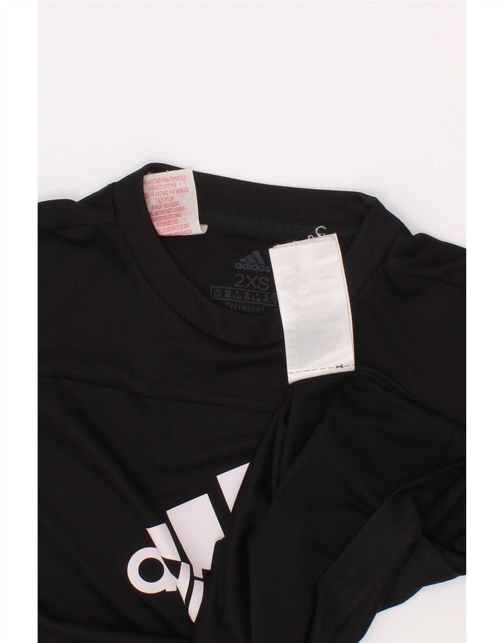Adidas Boys Climacool Graphic T-Shirt Top 5-6 Years 2XS Black Polyester