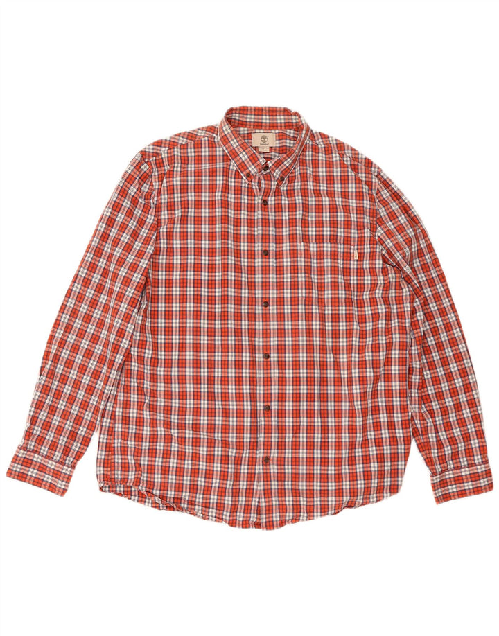 Timberland Mens Slim Fit Shirt 2XL Red Check Cotton
