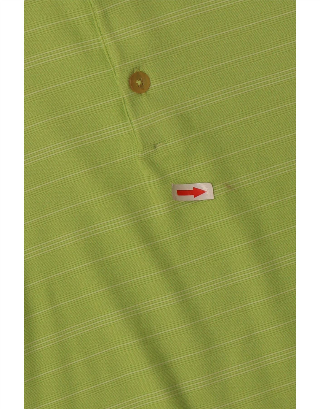 NIKE Mens Fit Dry Polo Shirt UK 42/44 Large Green Striped Polyester