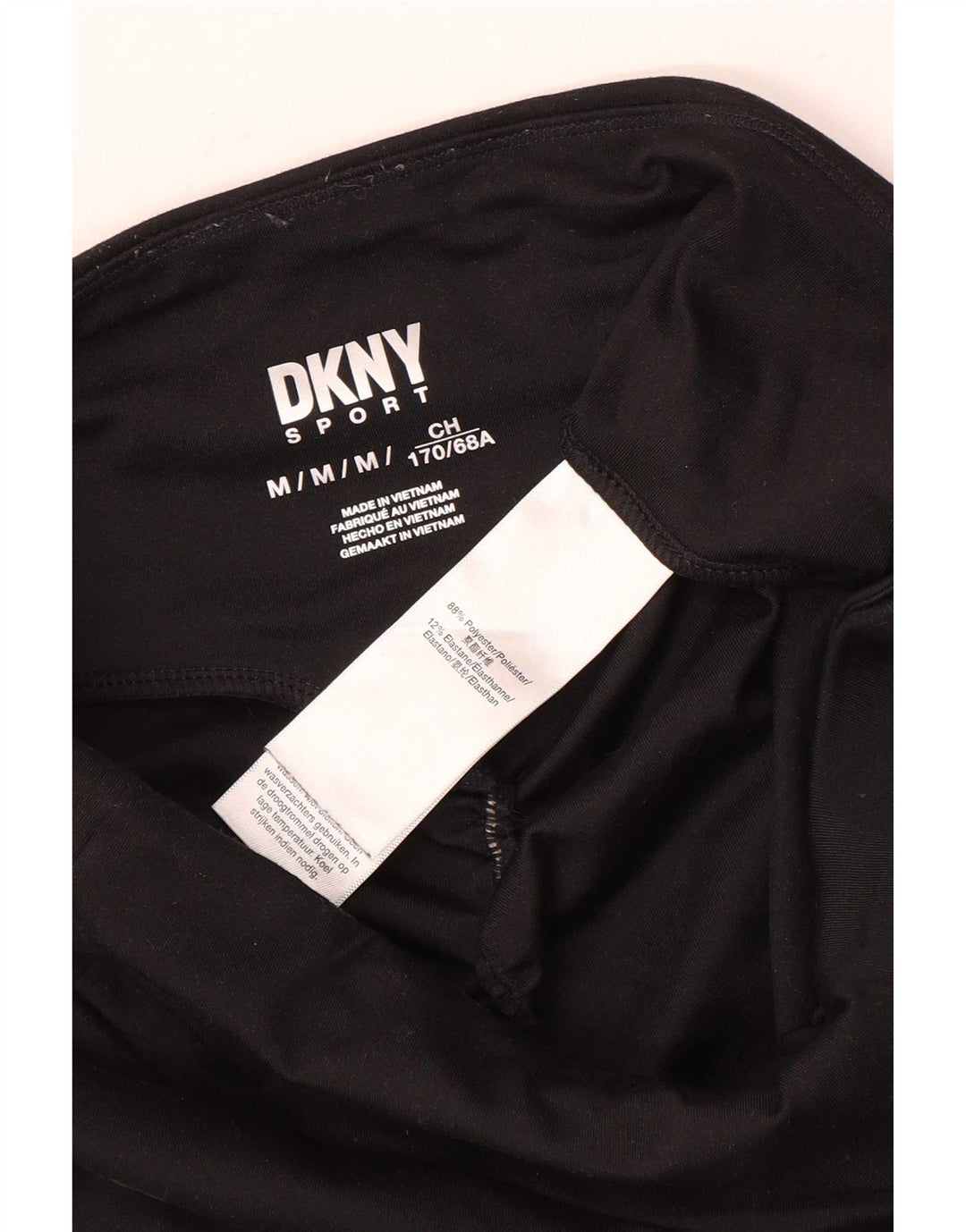 Dkny Womens Leggings UK 14 Medium Black Polyester