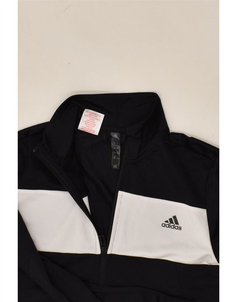 ADIDAS Boys Tracksuit Top Jacket 11-12 Years Black Colourblock Polyester | Vintage Adidas | Thrift | Second-Hand Adidas | Used Clothing | Messina Hembry 