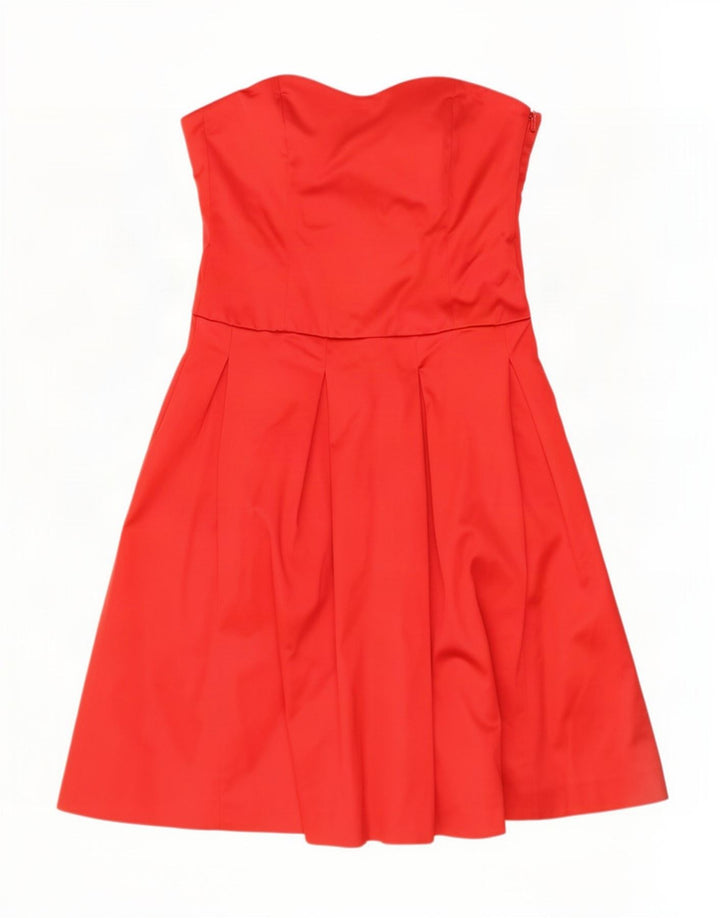 Coast Womens Strapless Dress UK 16 Large Red Acetate