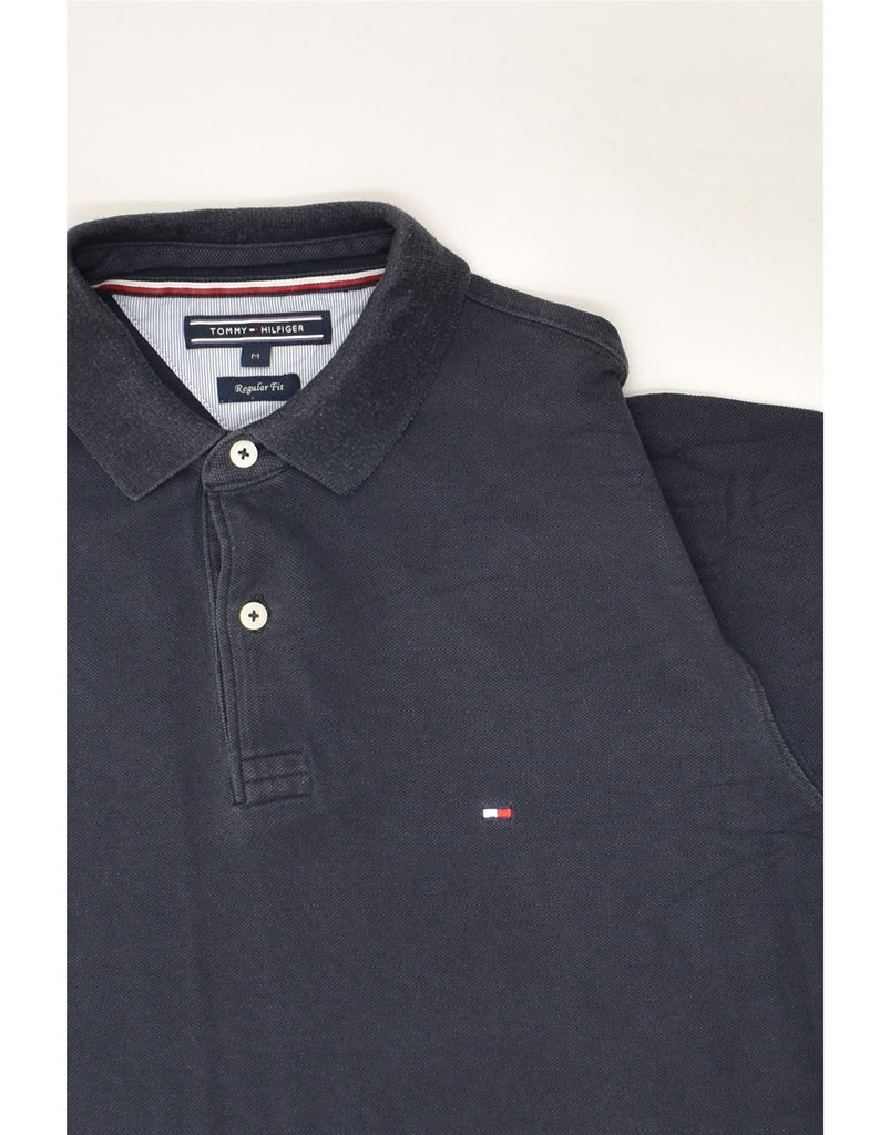 TOMMY HILFIGER Mens Regular Fit Polo Shirt Medium Navy Blue Cotton | Vintage Tommy Hilfiger | Thrift | Second-Hand Tommy Hilfiger | Used Clothing | Messina Hembry 