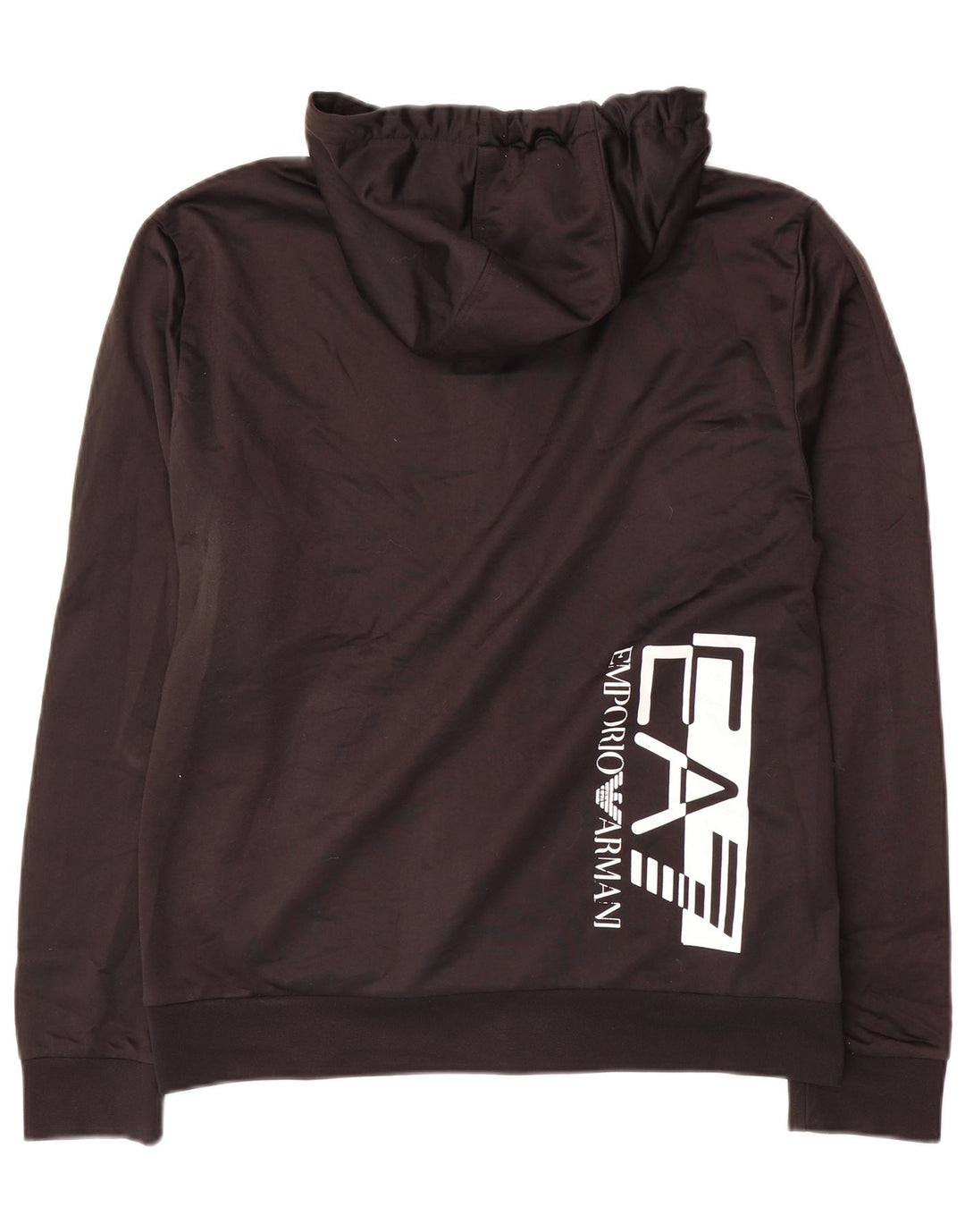 Emporio Armani Mens Graphic Zip Hoodie Sweater Medium Black Polyester