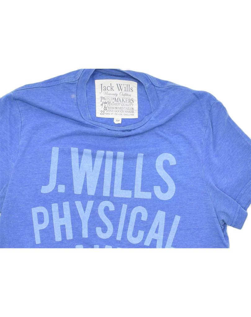 JACK WILLS Mens Graphic T-Shirt Top XS Blue Cotton | Vintage | Thrift | Second-Hand | Used Clothing | Messina Hembry 