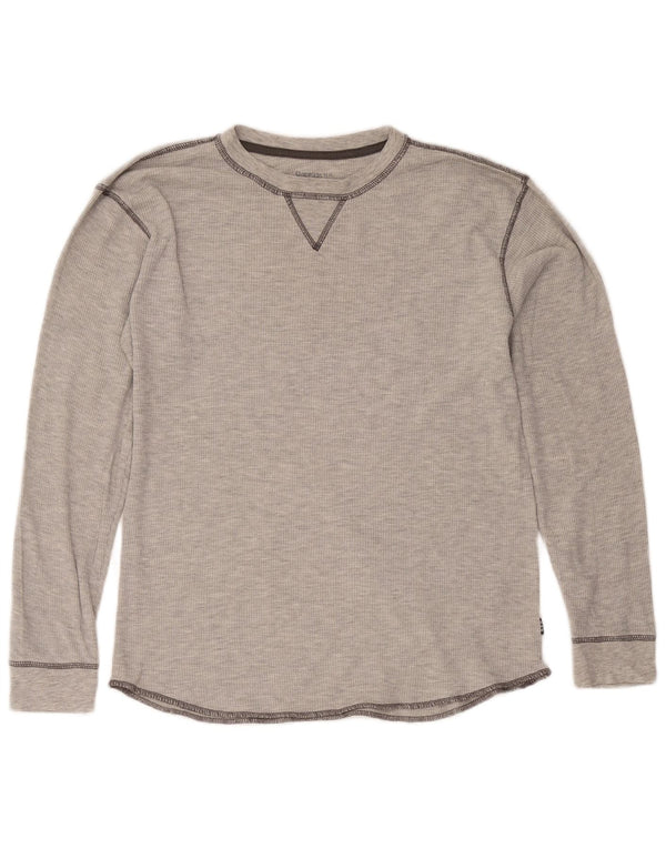 Gap Boys Top Long Sleeve 12-13 Years XL Grey Flecked Cotton