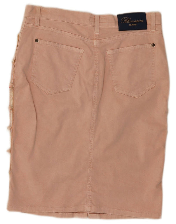 Blumarine Womens Denim Skirt IT 42 Medium W30 Pink Cotton
