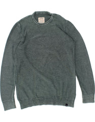 FAT FACE Mens Crew Neck Jumper Sweater Large Grey Cotton