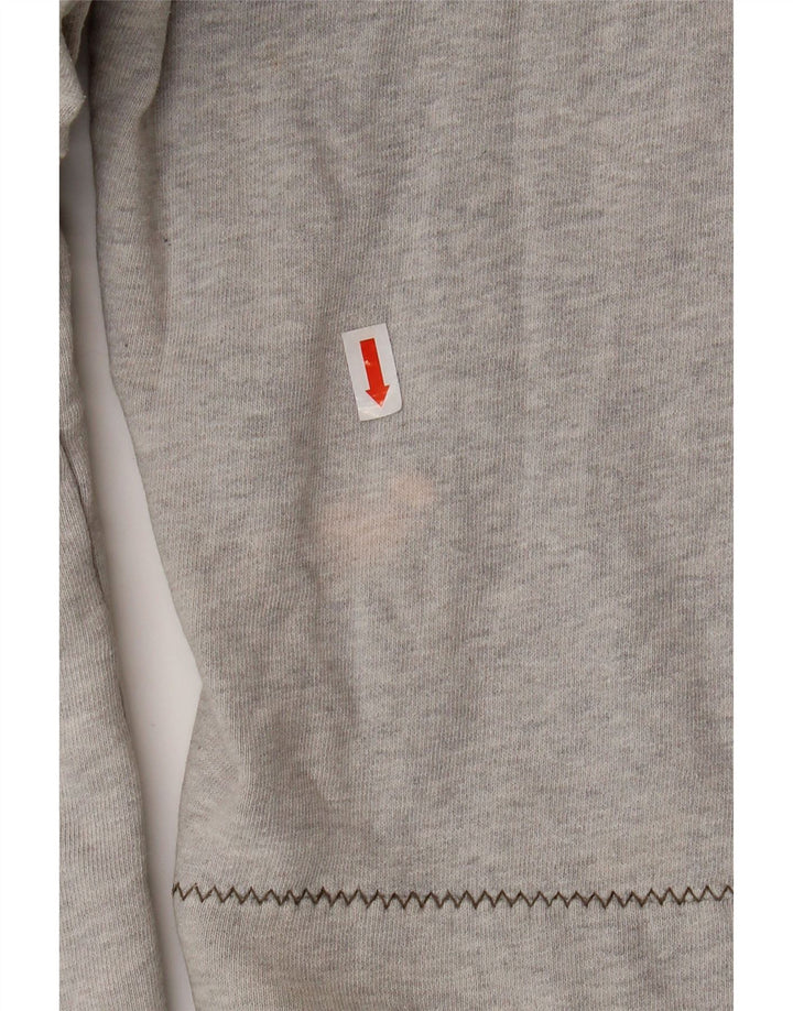 FAT FACE Mens Graphic Zip Neck Sweatshirt Jumper XL Grey Cotton
