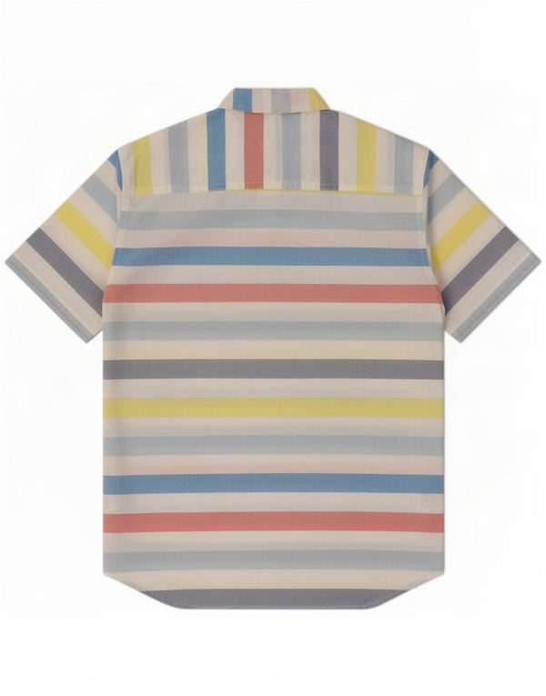 Tommy Hilfiger Boys Short Sleeve Shirt 13-14 Years XL Multicoloured Striped