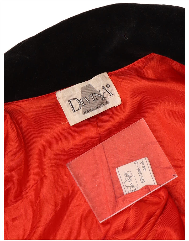 DIVINA Womens 2 Button Blazer Jacket UK 14 Large Red Colourblock Wool