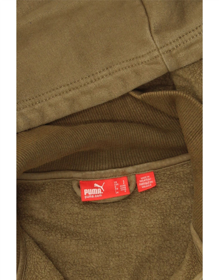Puma Mens Graphic Zip Hoodie Sweater Small Khaki Cotton