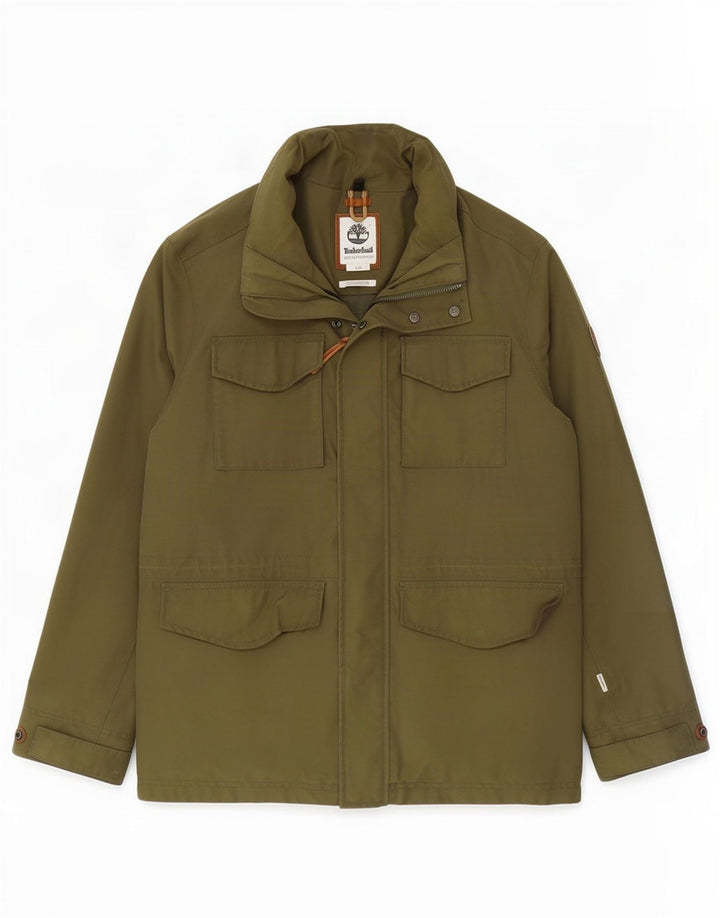Timberland Mens Utility Jacket UK 40 Large Khaki Cotton