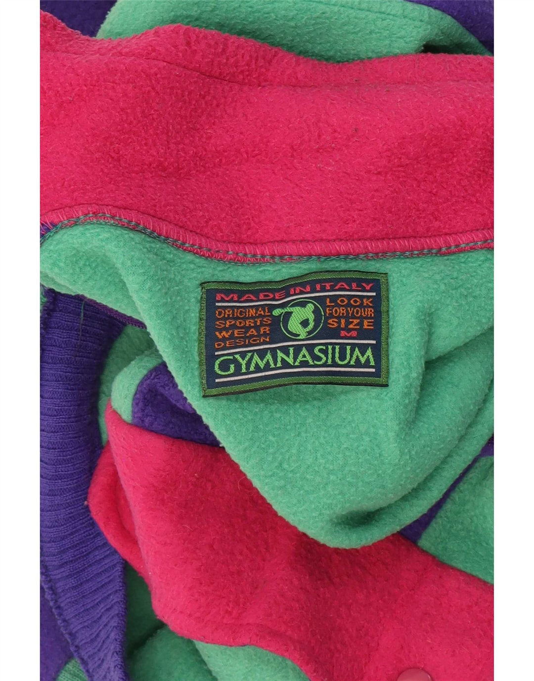 Gymnasium Mens Zip Neck Fleece Jumper Medium Green Colourblock Polyester