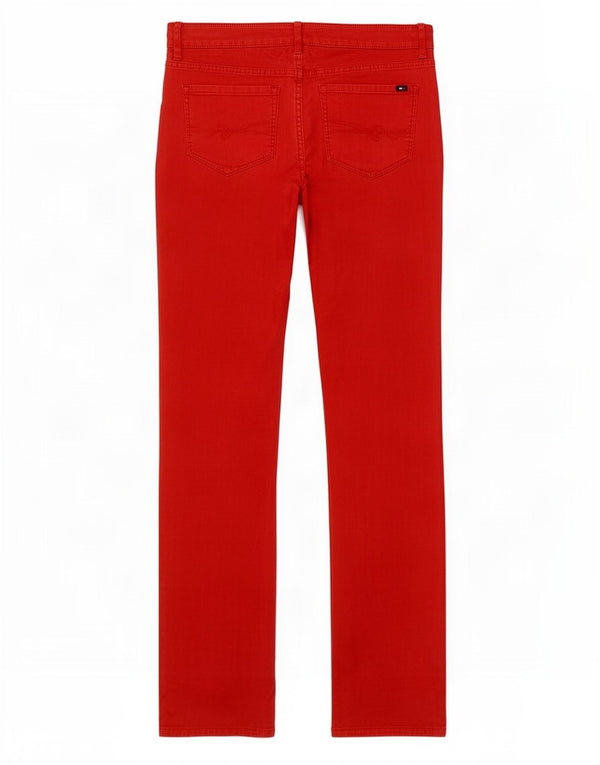 Tommy Hilfiger Womens Skinny Casual Trousers US 8 Medium W30 L31 Red Cotton