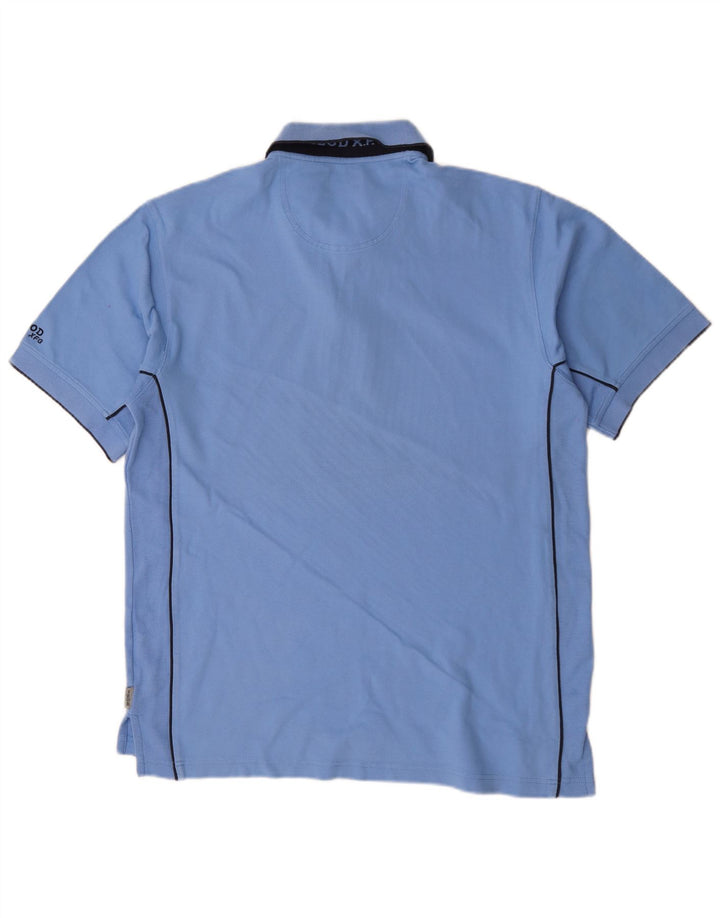 Izod Mens Polo Shirt Large Blue Cotton