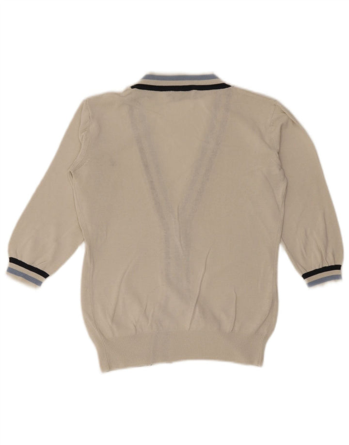 Brooksfield Womens 3/4 Sleeve Cardigan Sweater IT 42 Medium Off White