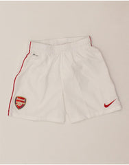 NIKE Boys Arsenal Sport Shorts 8-9 Years Small White Polyester