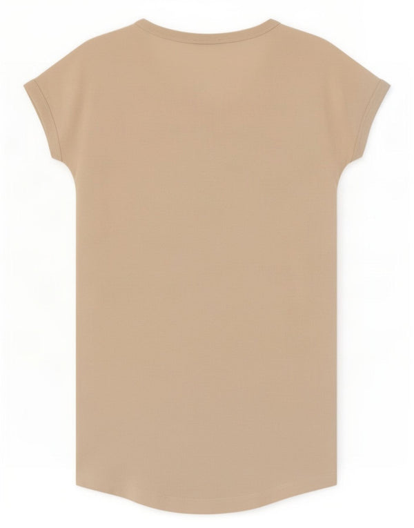 Zara Womens Graphic T-Shirt Dress UK 10 Small Beige