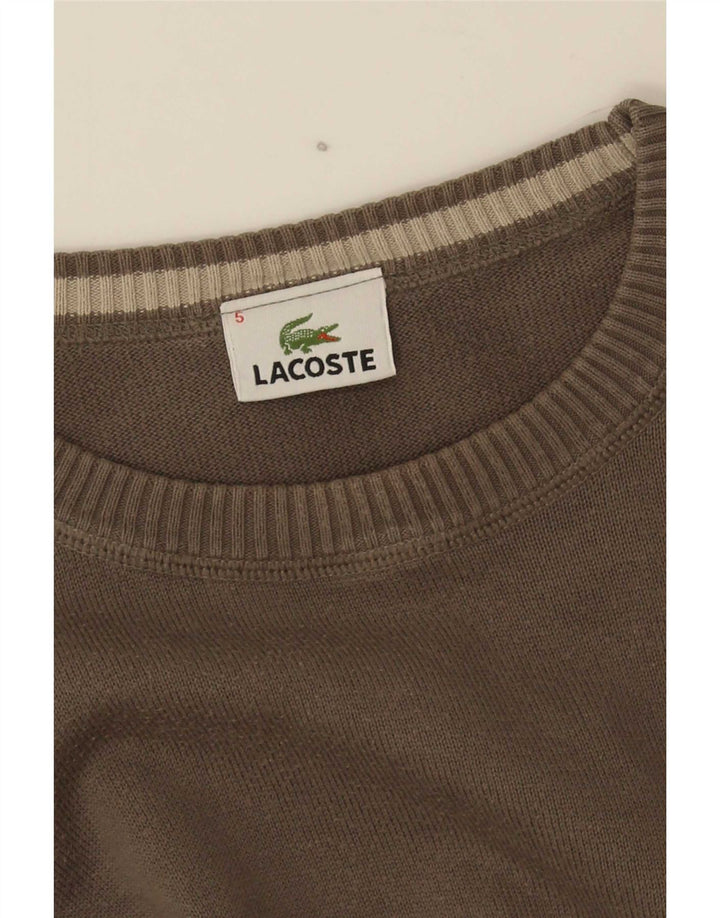 Lacoste Mens Crew Neck Jumper Sweater Size 5 Large Khaki