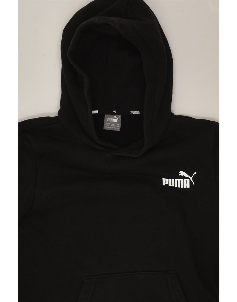 PUMA Boys Graphic Hoodie Jumper 9-10 Years Black Cotton | Vintage Puma | Thrift | Second-Hand Puma | Used Clothing | Messina Hembry 