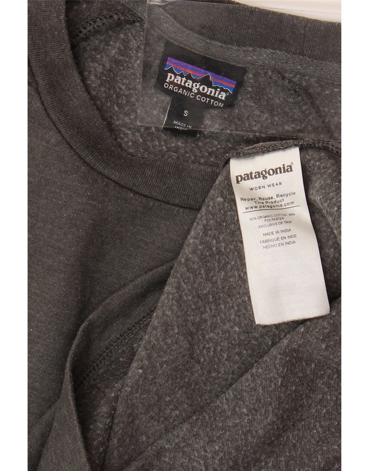 PATAGONIA Mens Graphic Top Long Sleeve Small Grey Cotton