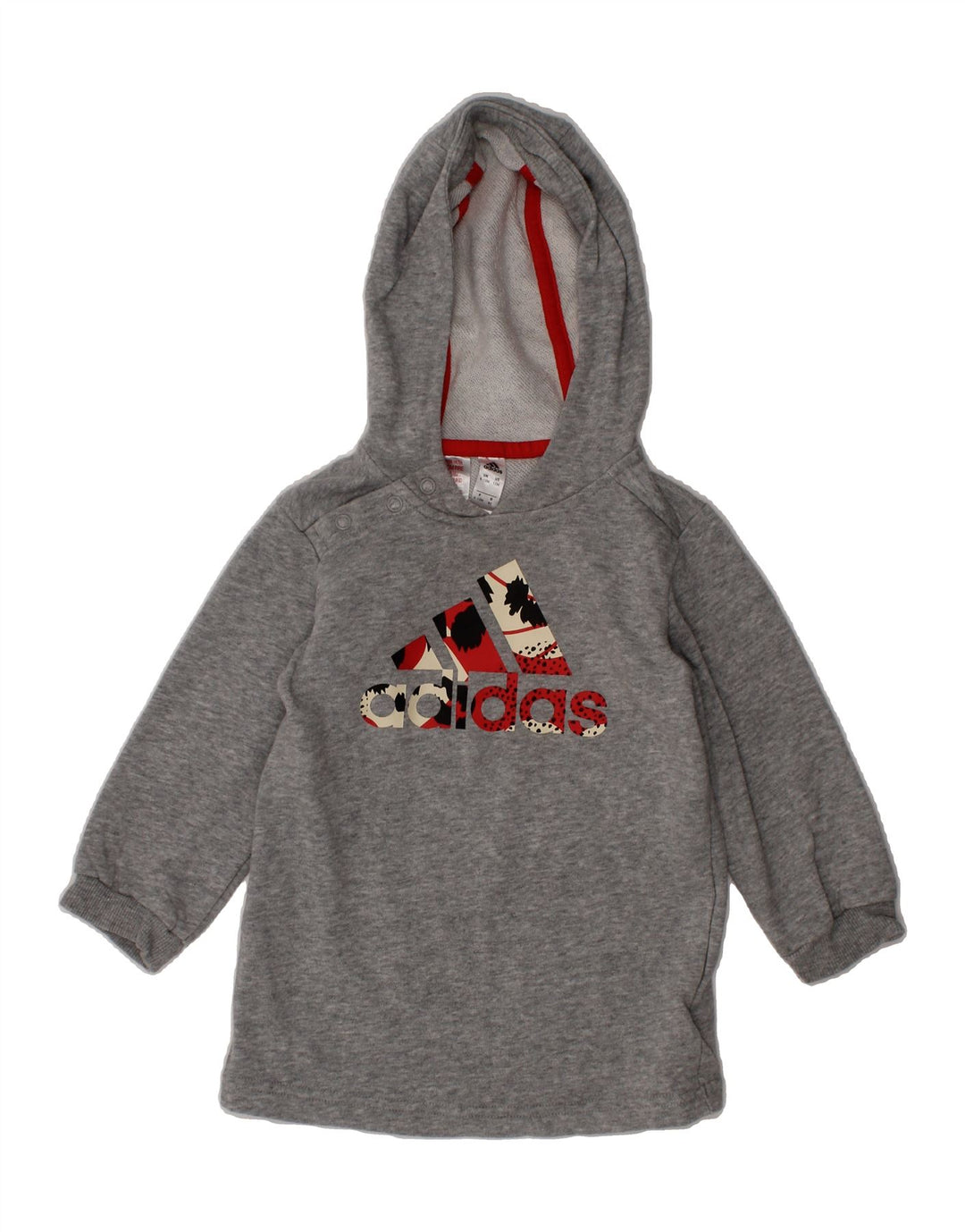 ADIDAS Baby Boys Graphic Hoodie Jumper 9-12 Months Grey Cotton Vintage Adidas and Second-Hand Adidas from Messina Hembry 