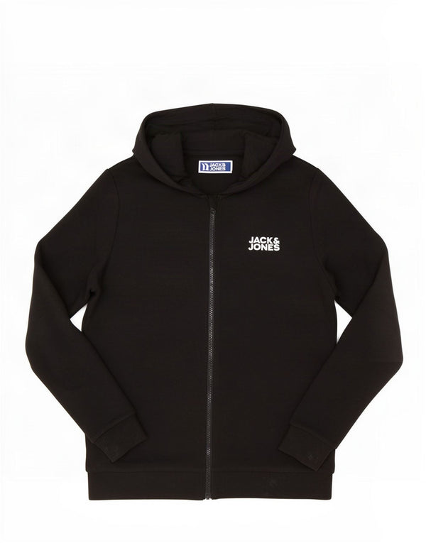 Jack & Jones Boys Zip Hoodie Sweater 15-16 Years Black Cotton