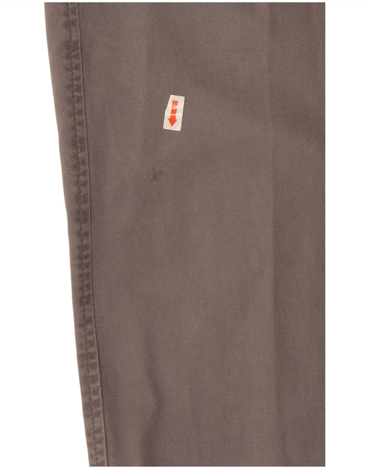 Marks & Spencer Mens Straight Chino Trousers W34 L29 Grey Cotton