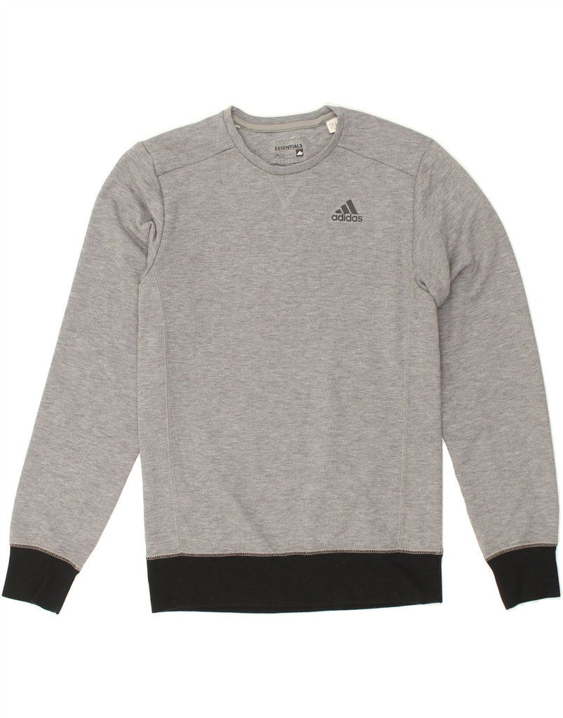 ADIDAS Mens Sweatshirt Jumper XS Grey Polyester | Vintage Adidas | Thrift | Second-Hand Adidas | Used Clothing | Messina Hembry 