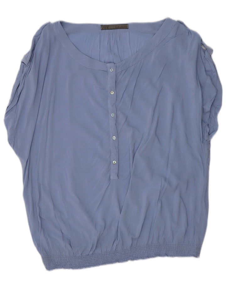 Zara Womens Oversized Blouse Top UK 10 Small Blue