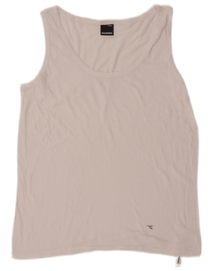 Diadora Mens Vest Top 2XL White Cotton