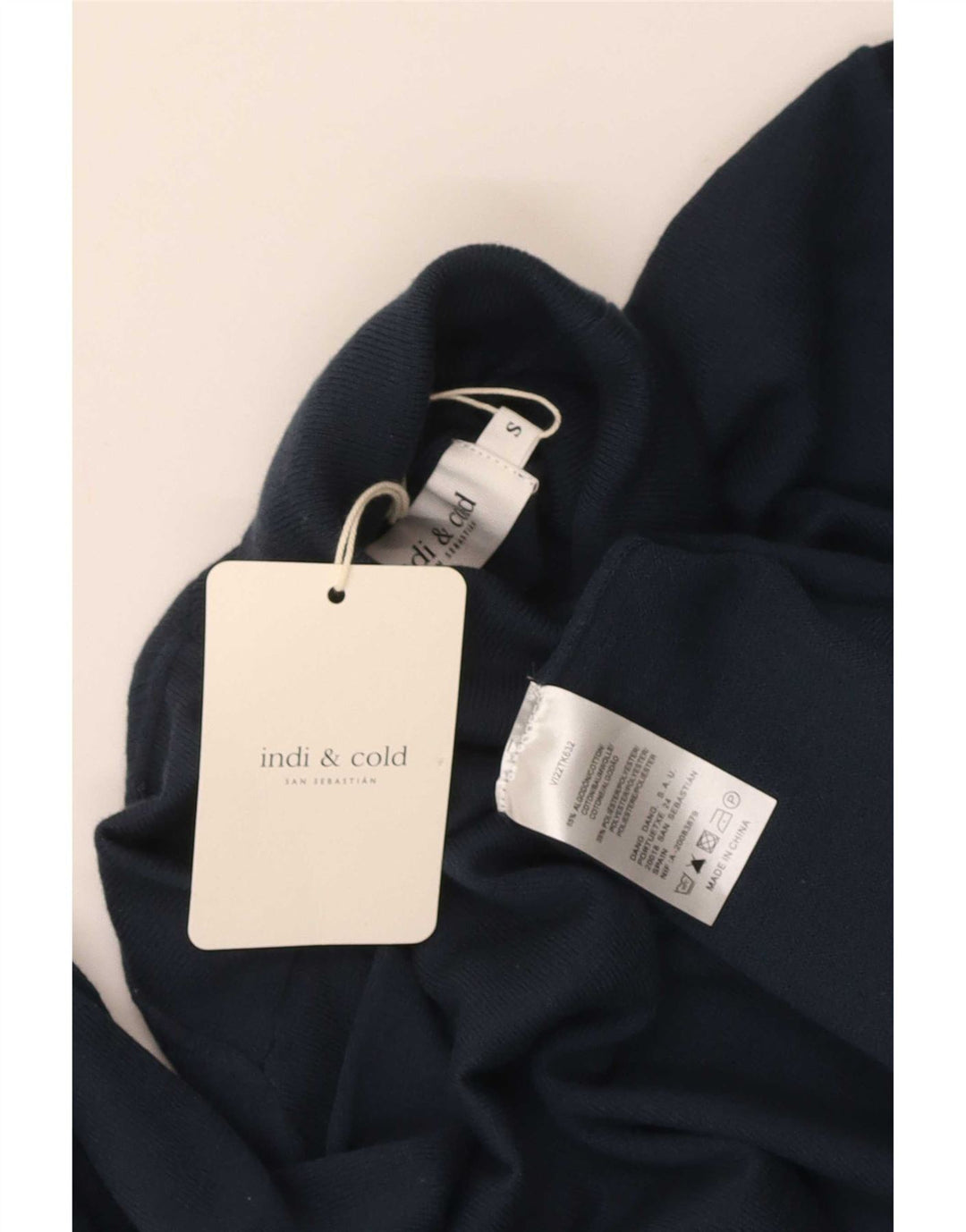 Indi & Cold Womens Oversized Roll Neck Jumper Sweater UK 10 Small Navy Blue