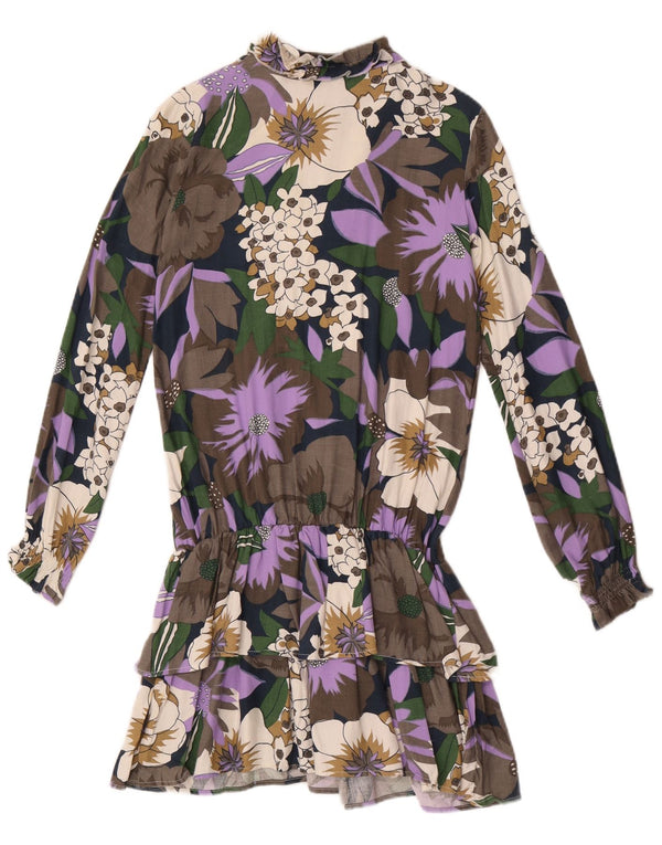 Benetton Girls Ruffle Front Drop Waist Dress 10-11 Years XL Multicoloured