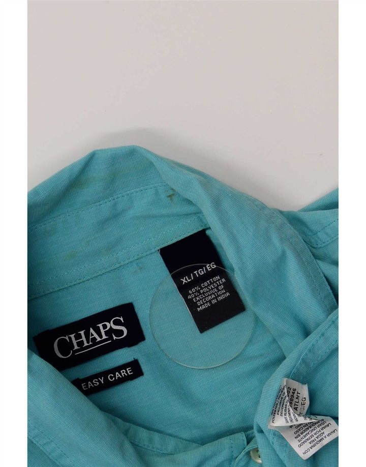 Chaps Mens Regular Fit Shirt XL Blue Cotton