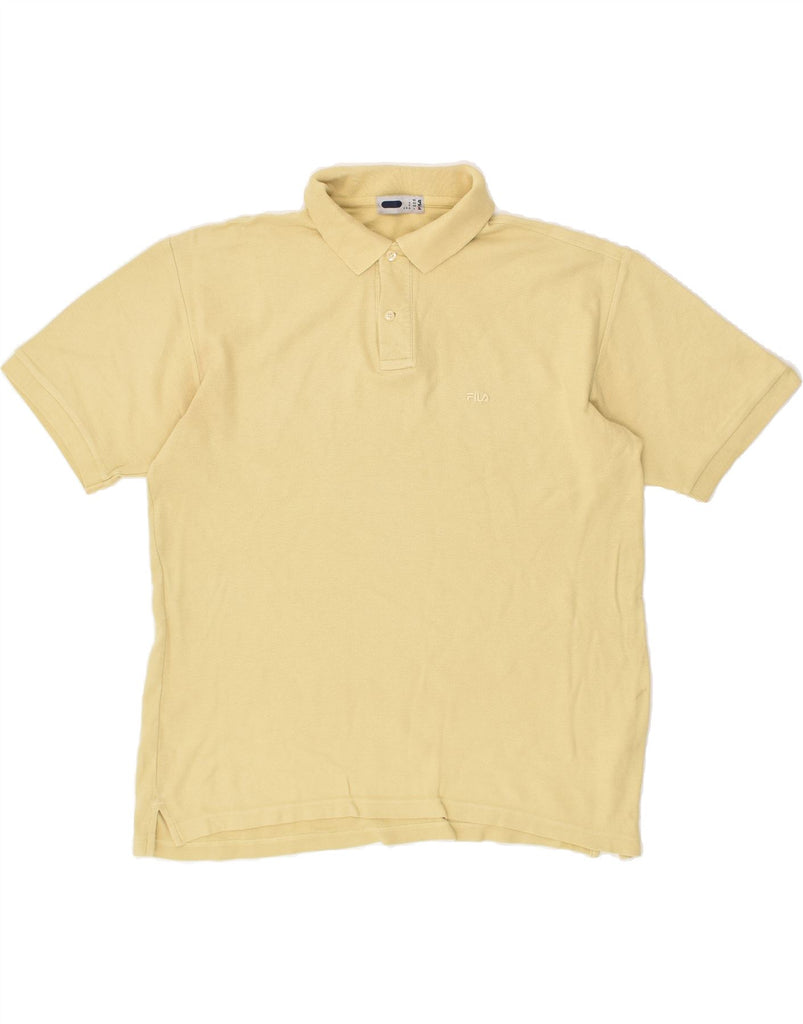 FILA Mens Polo Shirt Large Yellow Cotton | Vintage Fila | Thrift | Second-Hand Fila | Used Clothing | Messina Hembry 