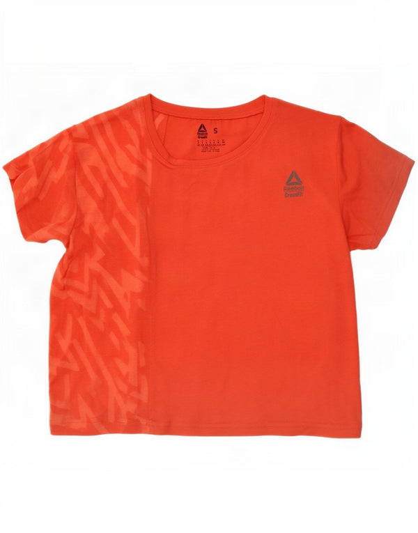 Adidas Womens Cross Fit Crop Graphic T-Shirt Top UK 8/10 Small Orange