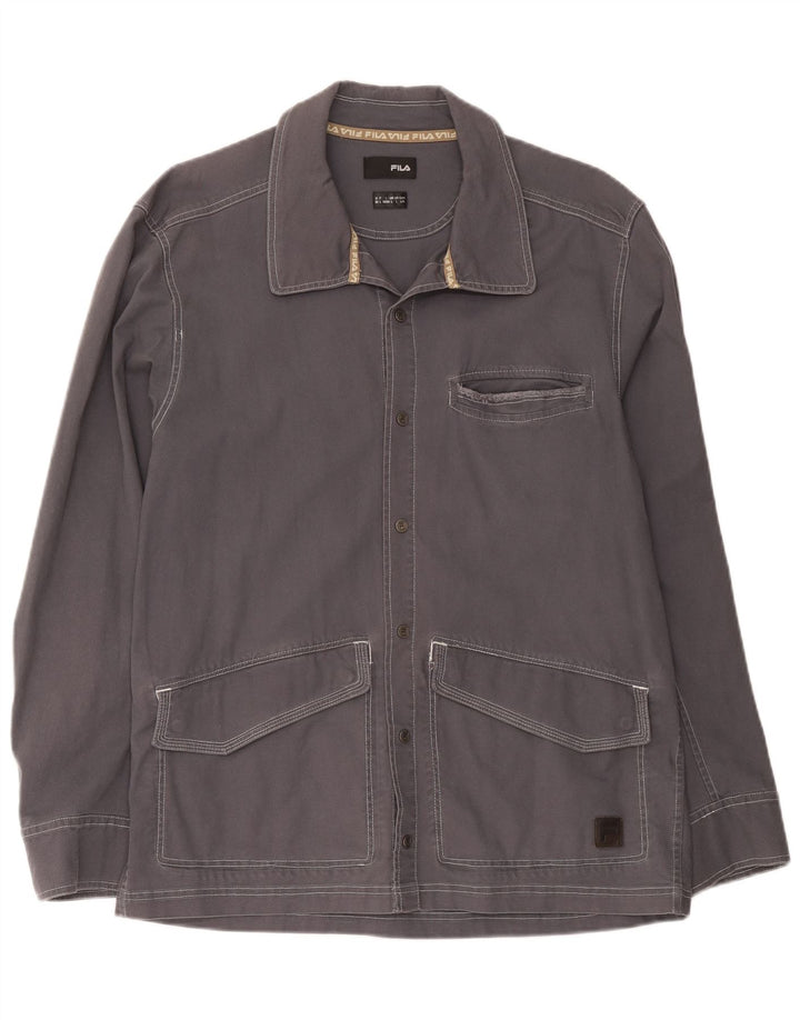 Fila Mens Utility Jacket UK 40 Large Grey Cotton
