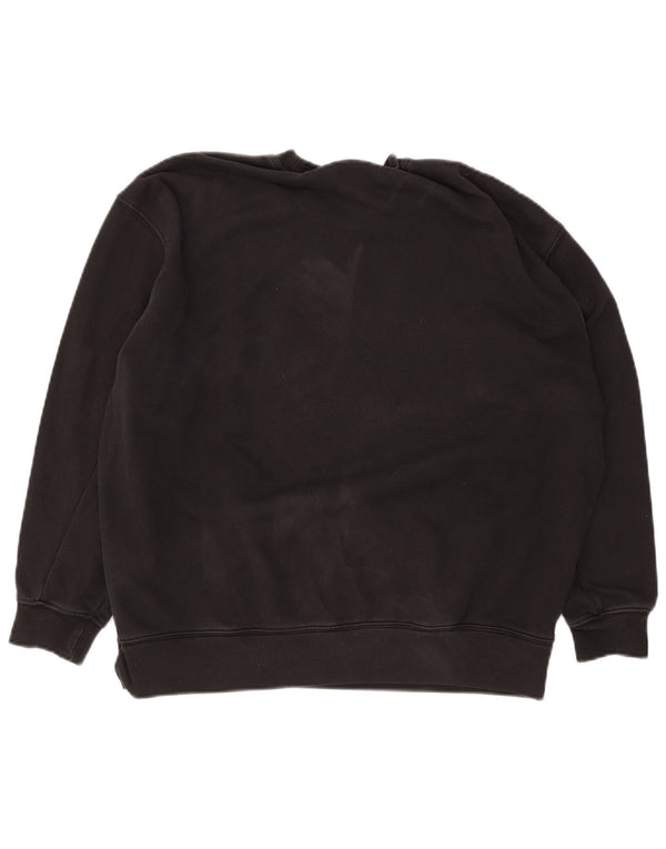 Adidas Womens Graphic Oversized Sweatshirt Jumper UK 12 Medium Black Cotton